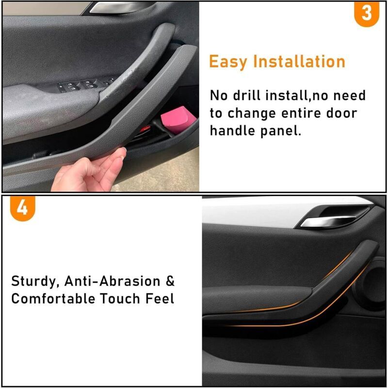 2x Interior Door Handles Left Right for BMW X1 E84 2008-2015 Black