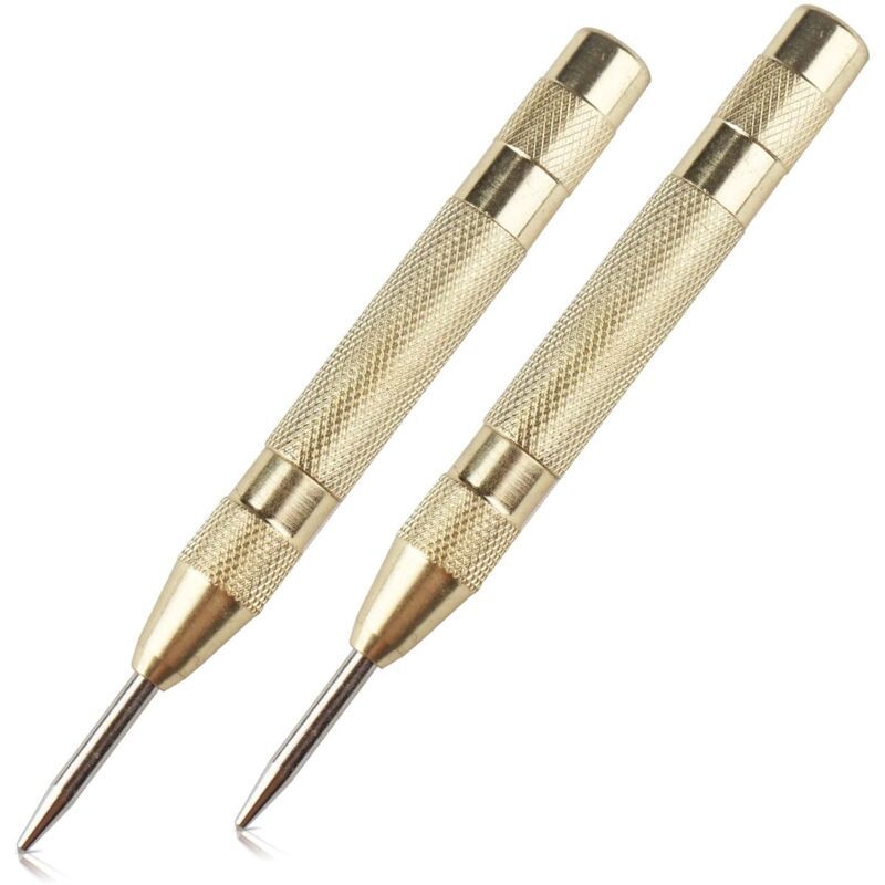 2x Automatic Centre Punch 4in Steel Auto Marking Tool Wood Metal Glass