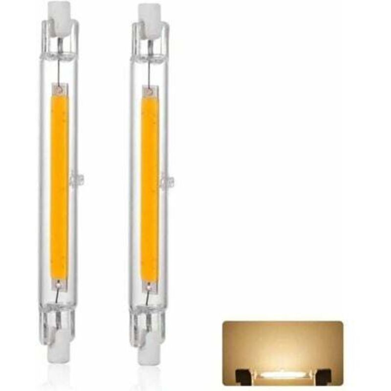 2x R7S LED Bulbs 118mm 20W 3000K Warm White Dimmable Flicker Free