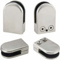 4x Stainless Steel Glass Clamp Brackets 68mm Flat Back for Balustrade