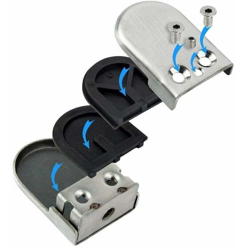4x Stainless Steel Glass Clamp Brackets 68mm Flat Back for Balustrade