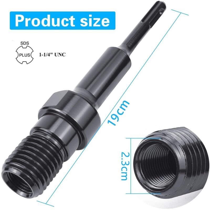 SDS Plus to UNC 1-1/4in Core Drill Adapter for Diamond Core Bits