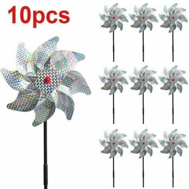 10x Reflective Windmill Bird Deterrents Garden Pigeon Scarer Anti-Bird