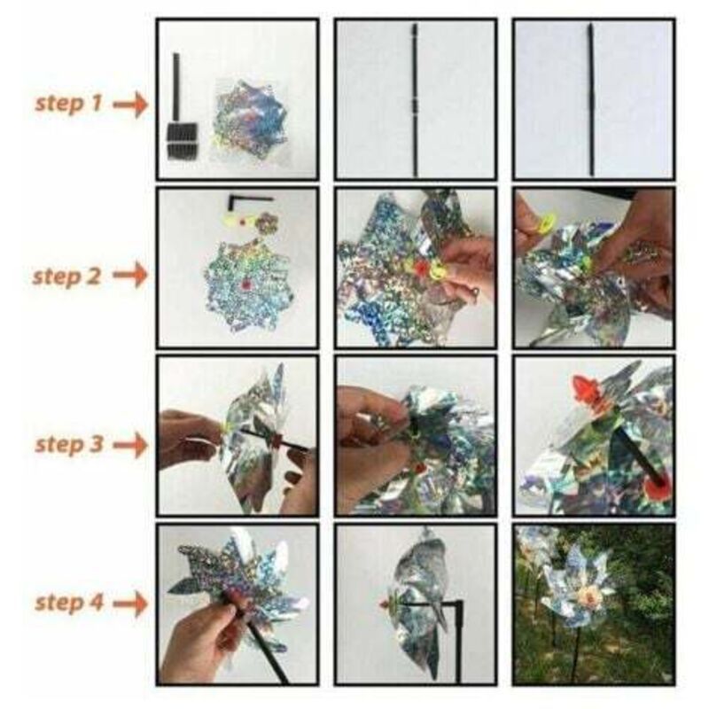 10x Reflective Windmill Bird Deterrents Garden Pigeon Scarer Anti-Bird