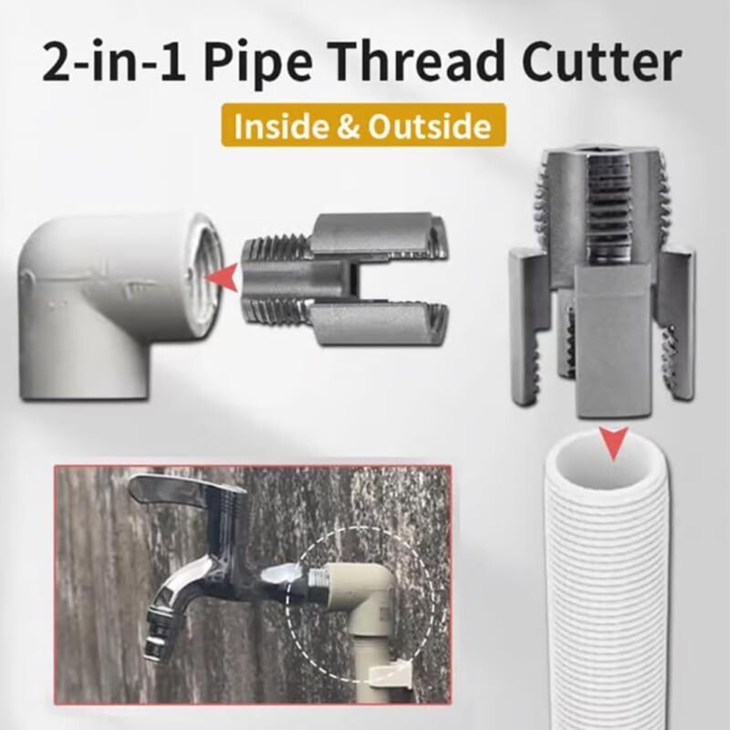 Internal External Pipe Threading Tool 1/2 3/4in for Electric Drill Repair