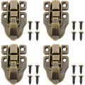 4, Wooden Cases, Suitcases with Screws Trunk and Chest Closures Piece Set of Retro Box Latches Small Size Retro Box Latches for Jewelry Boxes