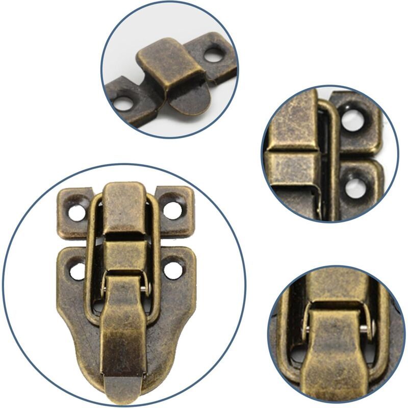 4, Wooden Cases, Suitcases with Screws Trunk and Chest Closures Piece Set of Retro Box Latches Small Size Retro Box Latches for Jewelry Boxes