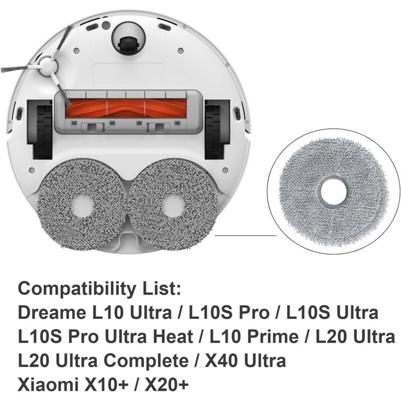4x Mop Pads for Dreame L20 Ultra X40 Ultra Xiaomi X10 X20 Robot Vacuum