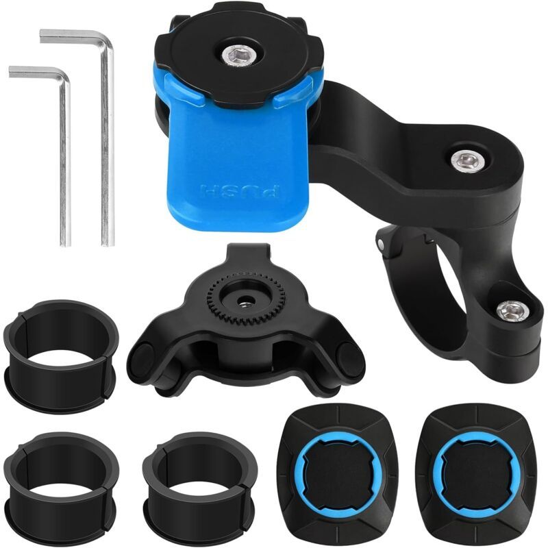 Motorcycle Phone Holder Twist Lock Vibration Damper Handlebar Mount Blue