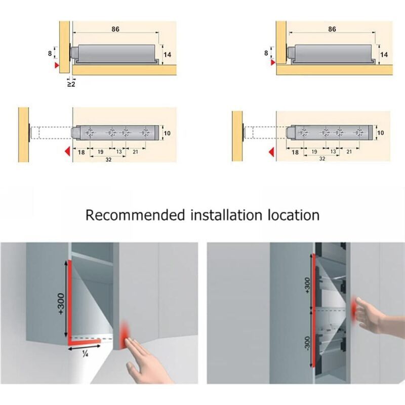 10x Push to Open Magnetic Latches Cabinet Door Touch Catch Closures