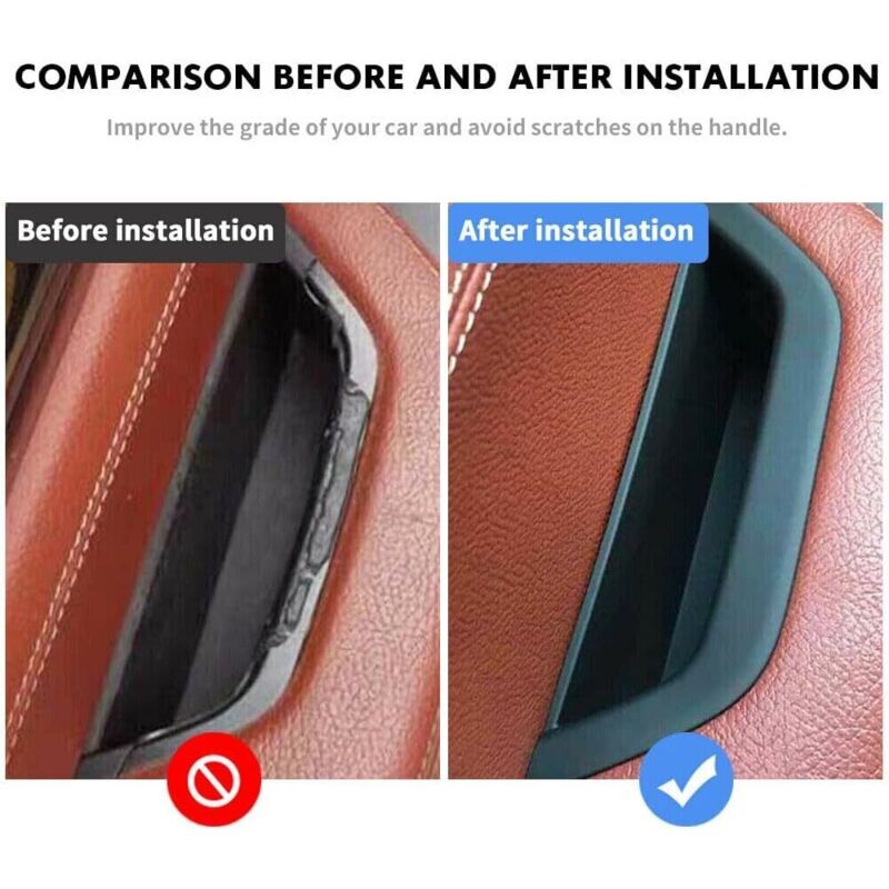 Door Handle Side Storage Box for BMW X3 X4 F25 F26 2010-2017 Black Pair