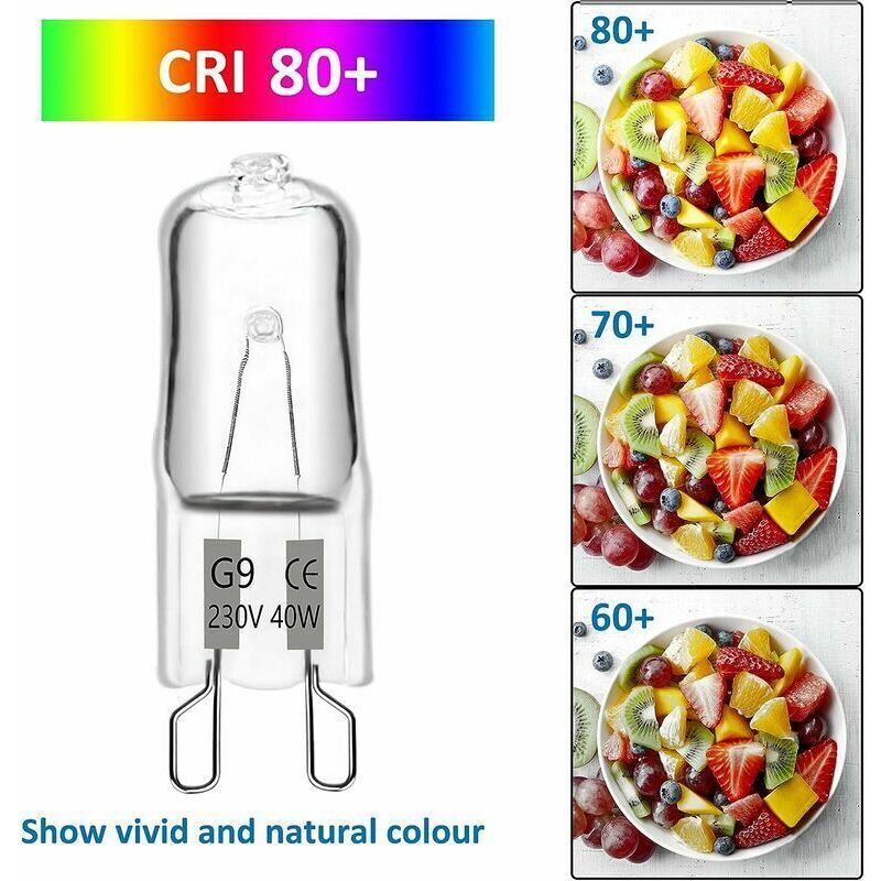 10x G9 Halogen Bulbs 40W 230V 480LM 2900K Warm White Dimmable Capsule