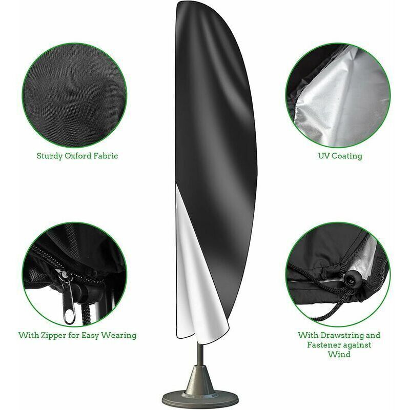 Cover of Parasol with Fermeture Eclair of 1, 280x30 and 80 and ., of Long with Rod Telescopique, 3m, 4m, 45cm