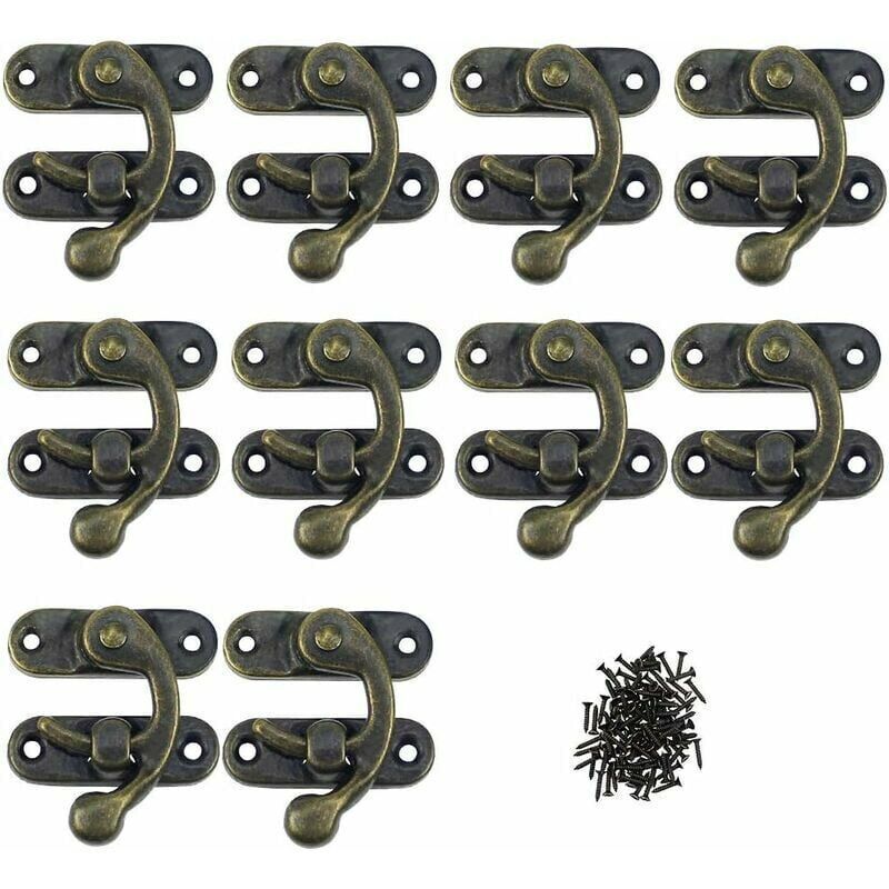 12x Antique Metal Box Clasps Vintage Latches for Jewelry Boxes Albums