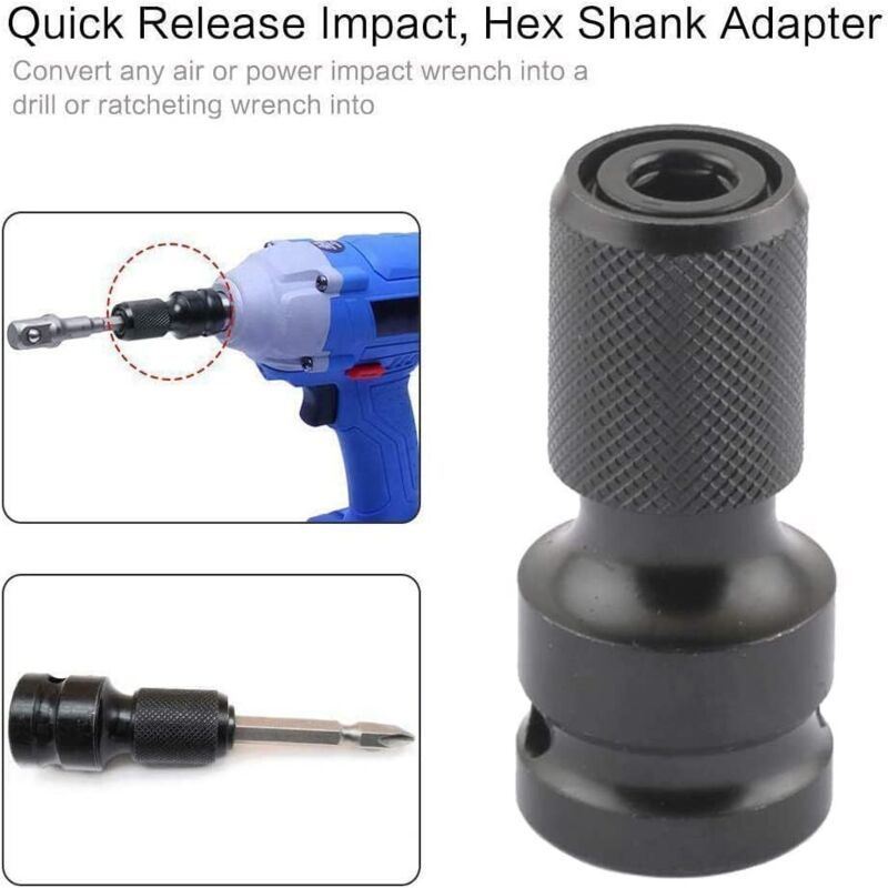 2x Impact Wrench Socket Screwdriver Bits 1/4in Hex with Adapters