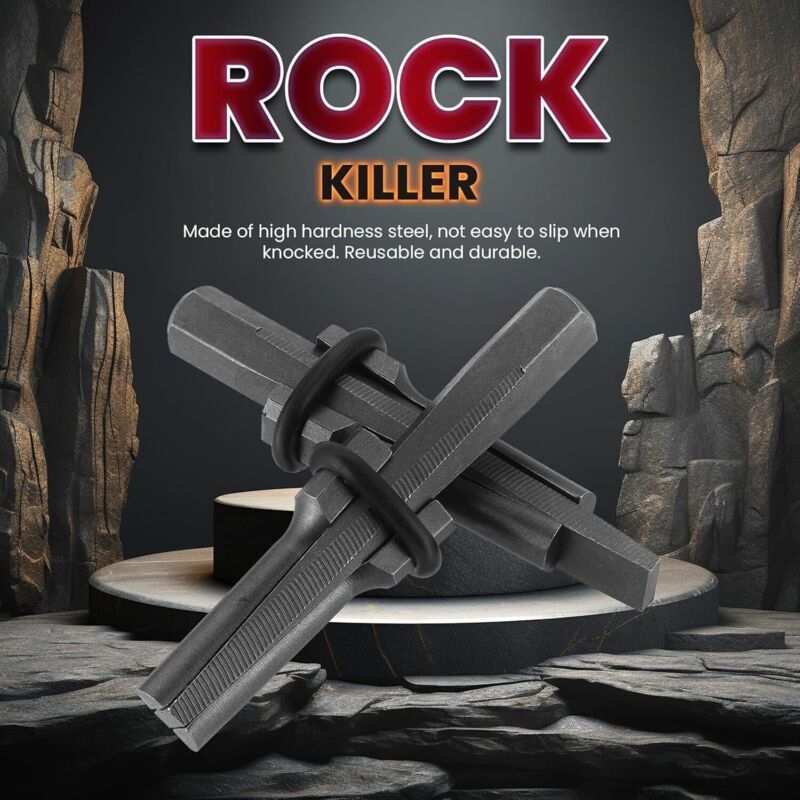 10x Stone Splitting Wedges and Feathers 16mm for Granite Marble Concrete