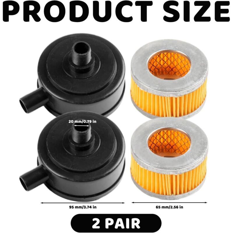 2x Air Compressor Intake Filter Silencer 20mm Thread with Plastic Cover