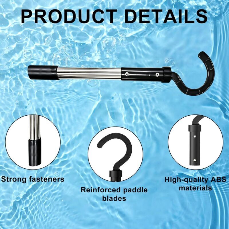 Hook Robot Pool with Stainless Steel Telescopic Handle Net, 5 Sections with 1 Towel Brush and Robot Cleaner, 185 cm