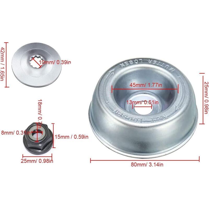 Brush Cutter Head Nut Kit for Stihl FS130 FS200 FS250 Trimmer