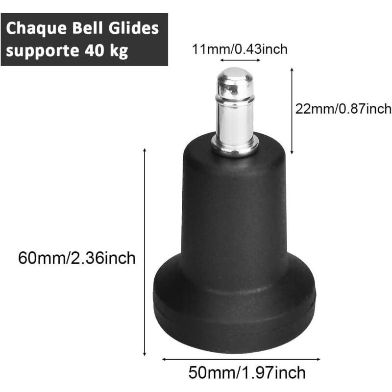 5 Pcs Replacement Casters of Chair Desk Fixes Patins of Desk 2 Pouces of Floor for of Desk Cushion of Foot Fixe for Desk