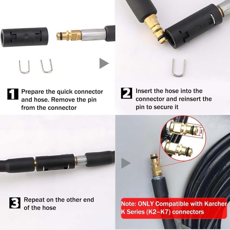 High Pressure Hose Extension Connectors for Karcher K2 Pressure Washer