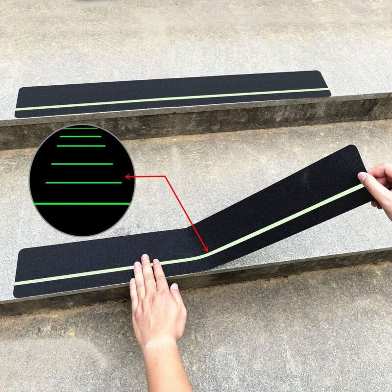 10x Anti-Slip Stair Tread Tape Strips 30x4in Outdoor High Grip Adhesive