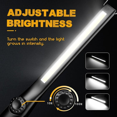 3x Rechargeable COB LED Work Lights Dimmable Garage Camping Torch