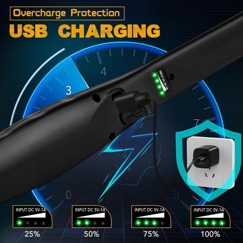 3x Rechargeable COB LED Work Lights Dimmable Garage Camping Torch
