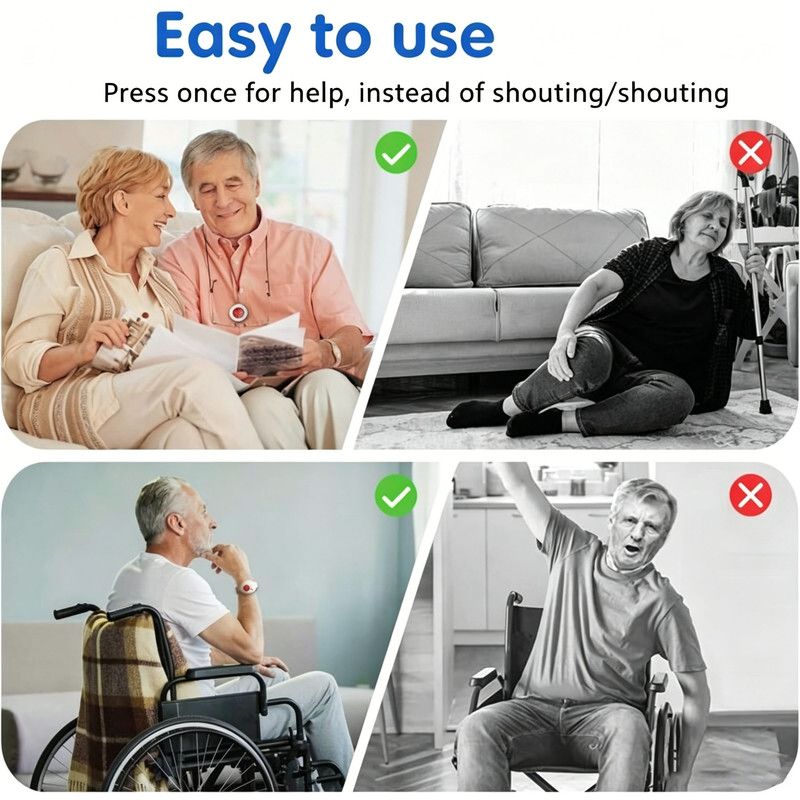 Wireless Home Alarm Bracelet for Elderly Sick and Disabled Care Pager