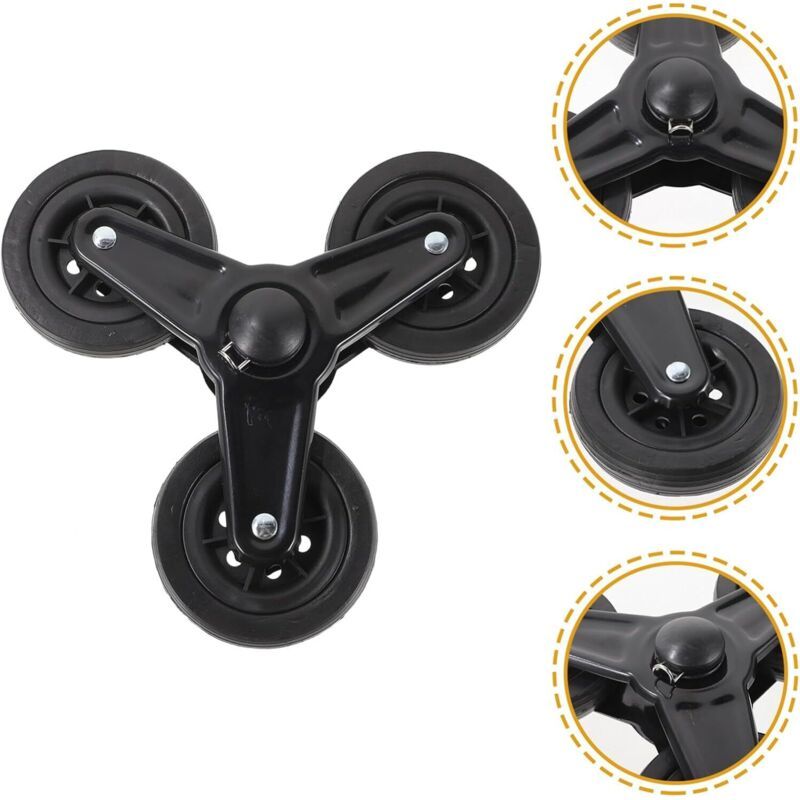 2x Heavy Duty Stair Climbing Trolley Wheels Triangular Luggage Cart Wheel