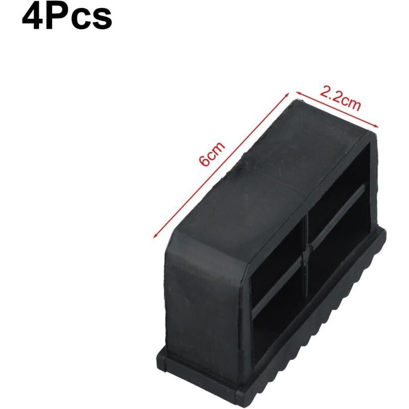4x Rubber Ladder Feet Stabiliser Pads Anti-Slip 60x22mm Folding Ladders