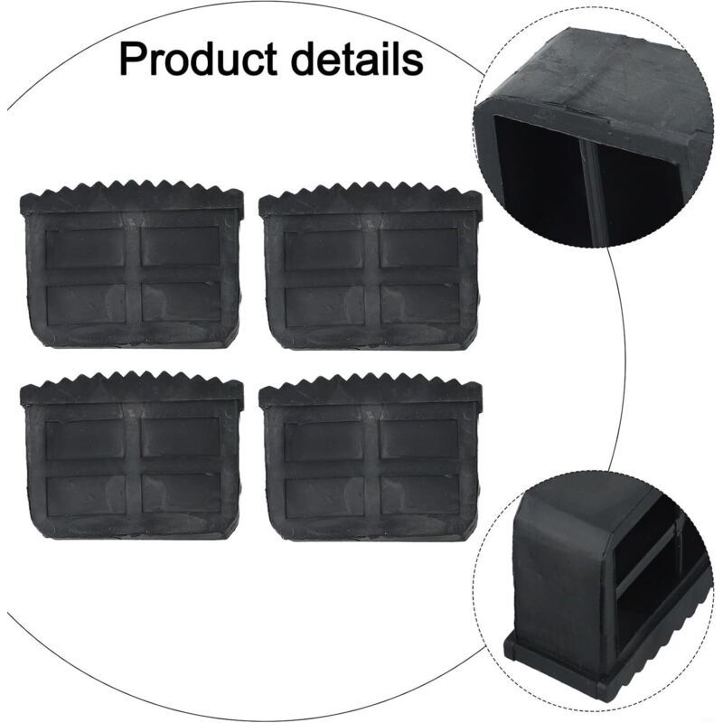 4x Rubber Ladder Feet Stabiliser Pads Anti-Slip 60x22mm Folding Ladders