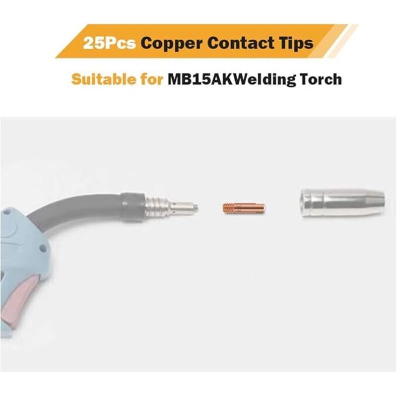 25x MIG Welding Contact Tips and Gas Nozzles MIG MAG Torch Consumables