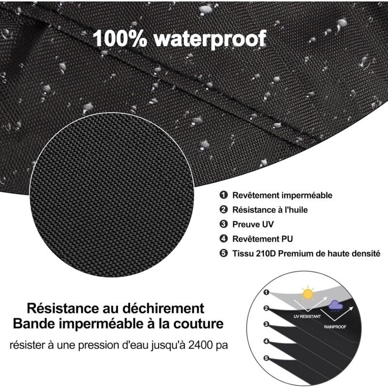 Waterproof Patio Heater Cover 210D Windproof Outdoor Weather Protection