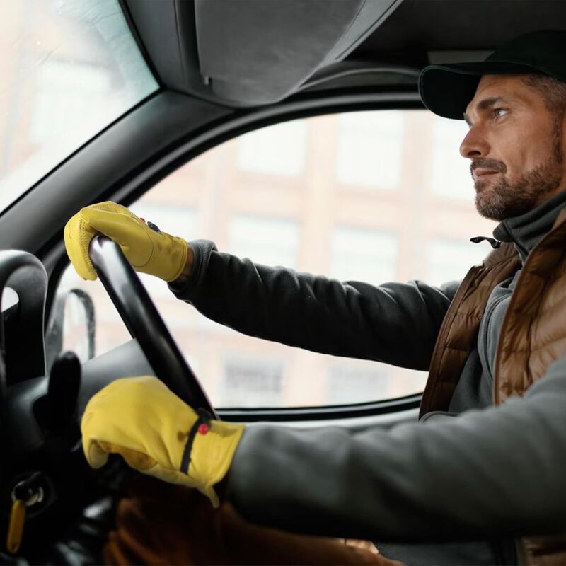 Winter Leather Work Gloves Fleece Lined Thermal Gardening Size L