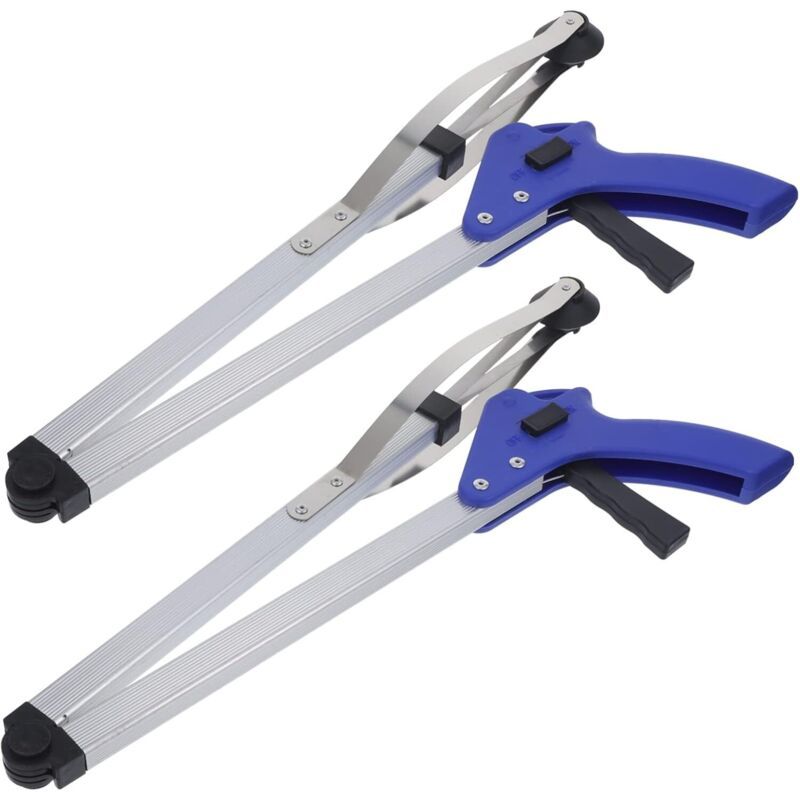 2x Foldable Aluminium Litter Picker Grabber Reach Tool for Elderly Garden