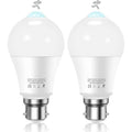 2x B22 LED Motion Sensor Bulbs 12W 1020lm Cool White 6000K Bayonet