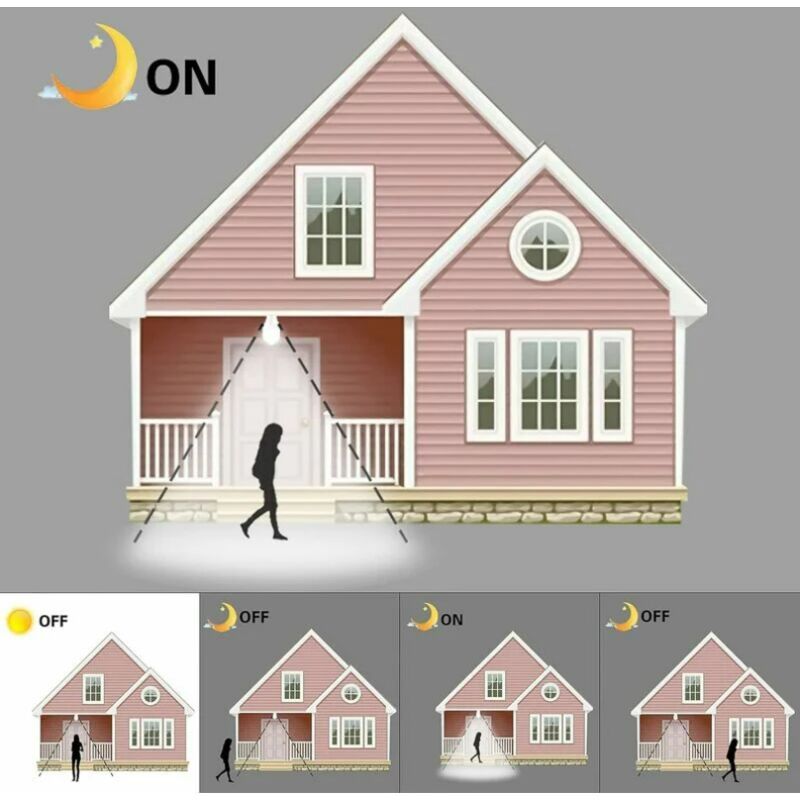 2x B22 LED Motion Sensor Bulbs 12W 1020lm Cool White 6000K Bayonet