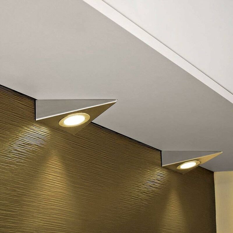 LED Triangle Under Cabinet Lights Set Cool White Kitchen Lighting
