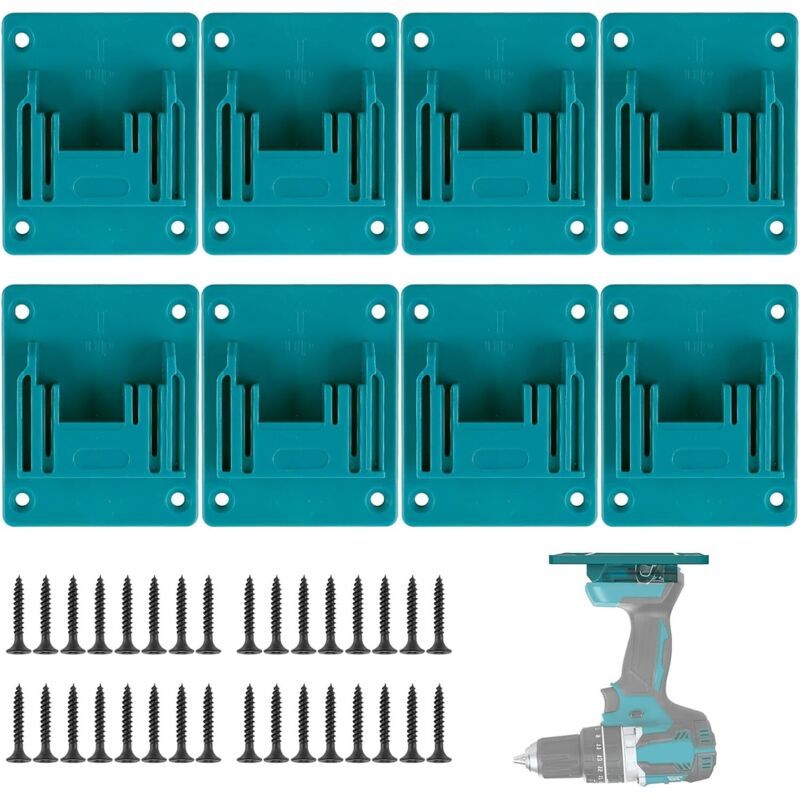 8x Wall Mount Tool Holders for Makita 18V Cordless Drill Storage Blue