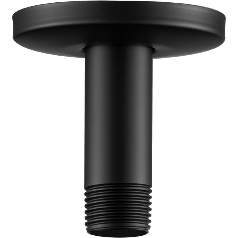 Straight Shower Head Arm 10cm Black for Fixed High Pressure Heads