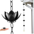 Lotus Rain Chain 125cm Metal Gutter Downpipe Garden Drainage Feature
