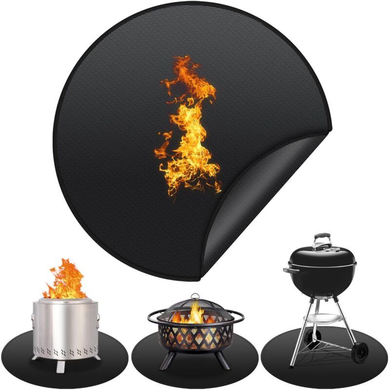 Round Fireproof BBQ Floor Mat 120cm Heat Resistant Camping Deck Protector