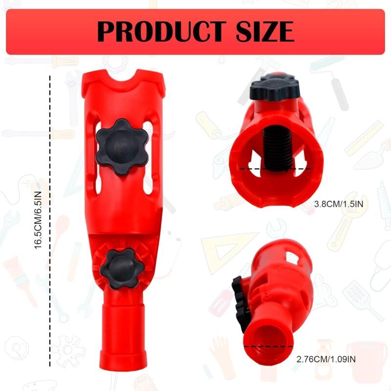 Extendable Multi-Angle Paint Brush Holder Adapter for Telescopic Pole