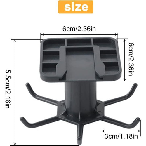 2x 360 Rotating Kitchen Utensil Rack Self-Adhesive 6-Hook Organiser
