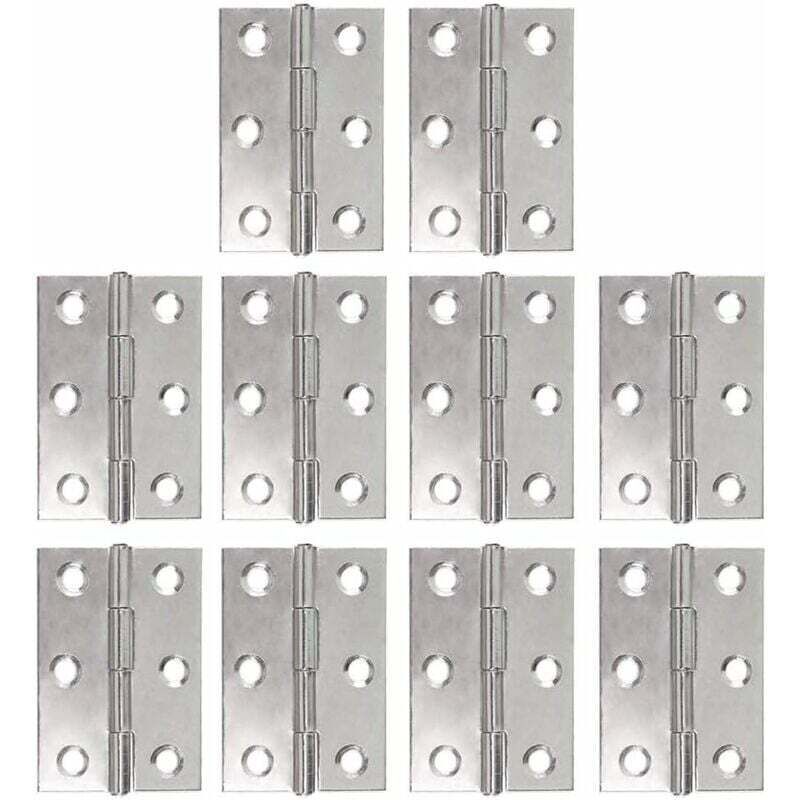 10x Stainless Steel Piano Hinges 48mm Folding Door Cabinet 6-Hole