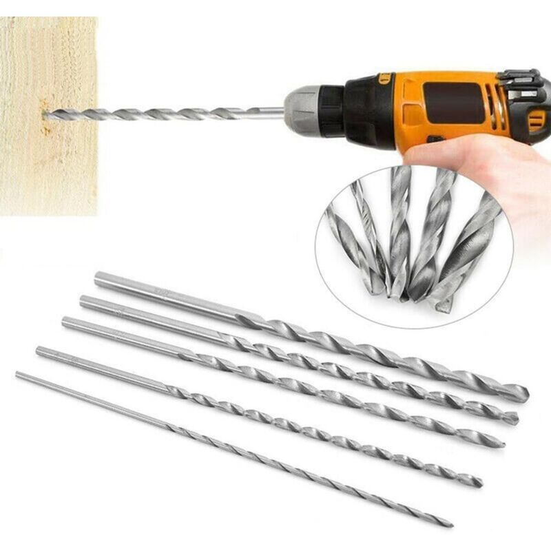 2x Extra Long HSS Twist Drill Bits 4mm x 200mm Straight Shank