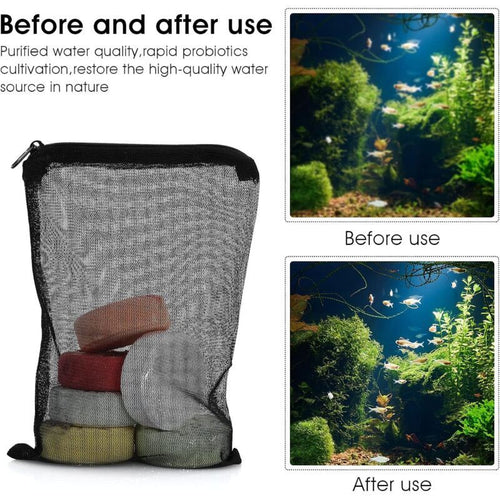 10x Fine Mesh Aquarium Filter Media Bags with Zip for Activated Carbon
