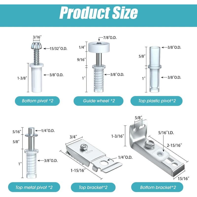 Double Sliding Door Track Rail Kit 2m for Twin Panel Doors