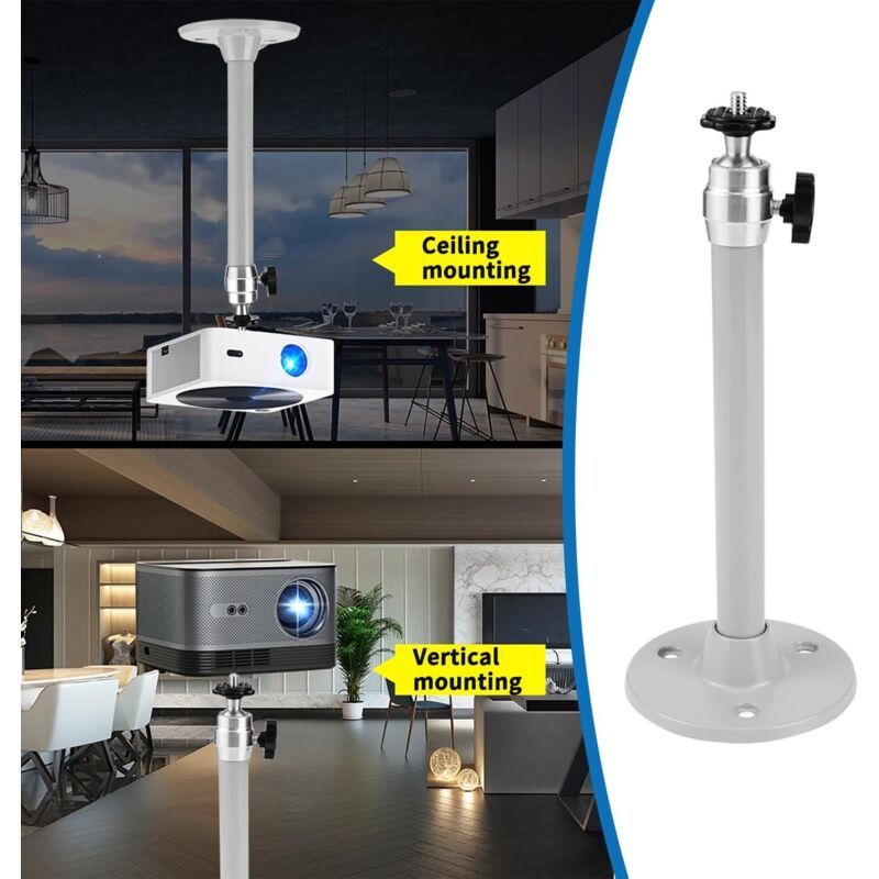 Aluminium Projector Ceiling Wall Mount Bracket 360 Rotation 90 Tilt